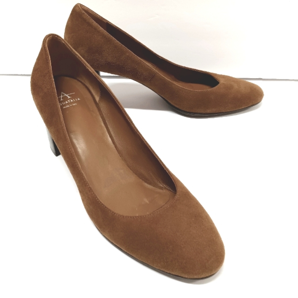 Aquatalia Brown Suede Heeled Pumps Camel